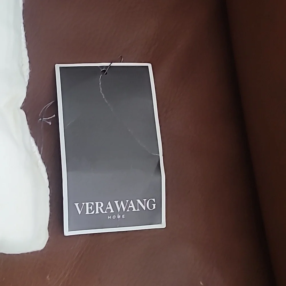 VERA WANG HOME Box Breakfast Throw Pillow FRETWORK 100% Cotton Down  12